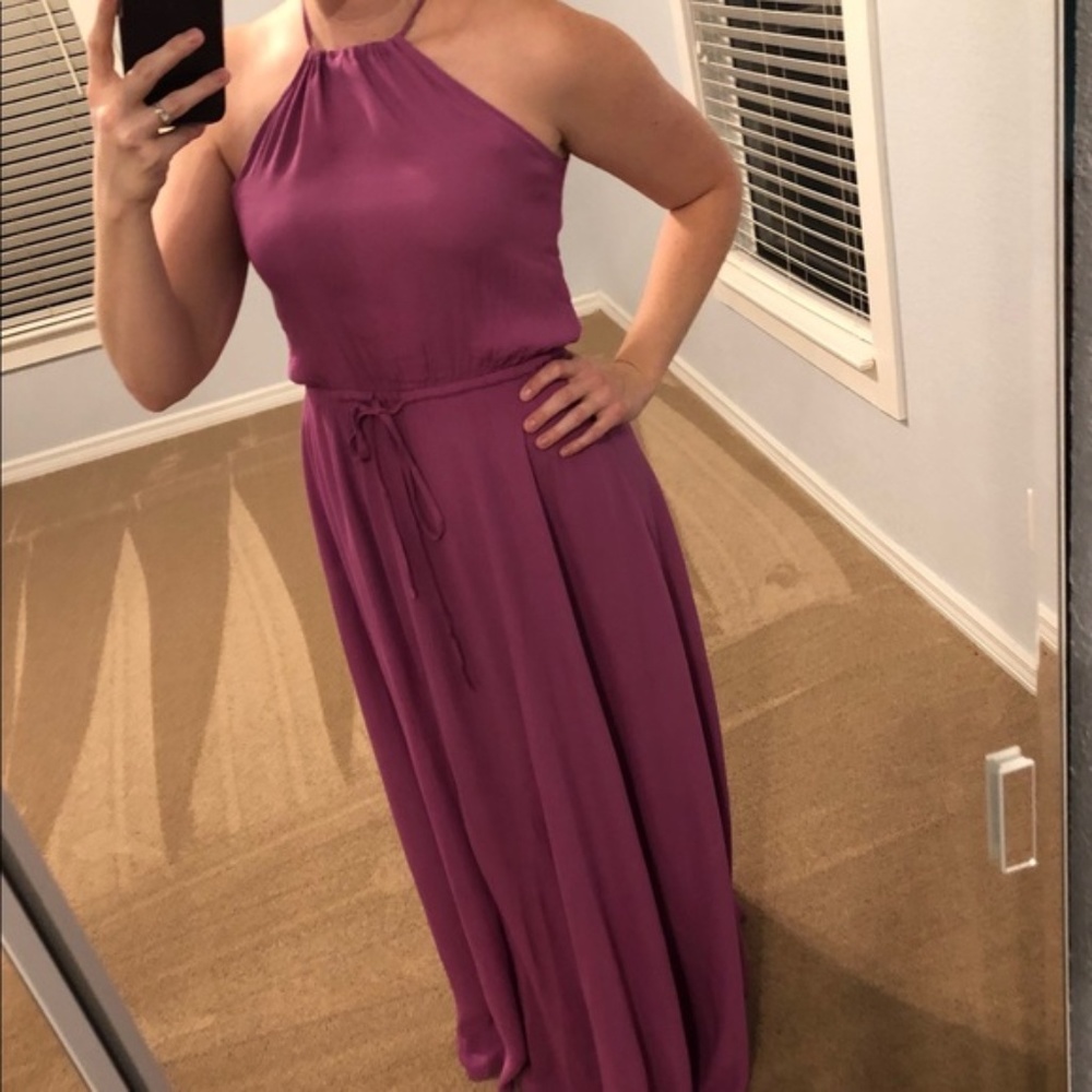 Vici Halter Slit Pink Maxi Dress - size small